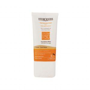 کرم ضد آفتاب فاقد چربی 2In1 هیدرودرم SPF50 حجم 40 میلی لیتر - بژ صدفی